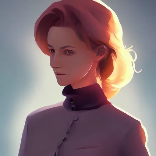 Prompt: portrait of dolores abernathy from westworld, countryside landscape, ambient lighting, 4k, anime key visual, lois van baarle, ilya kuvshinov, rossdraws, artstation