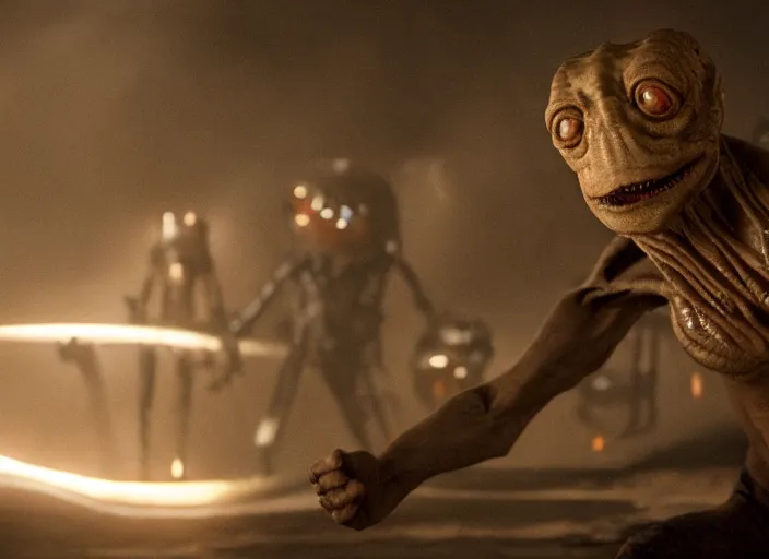 Image similar to film still of kif kroker in the new scifi movie, 4 k