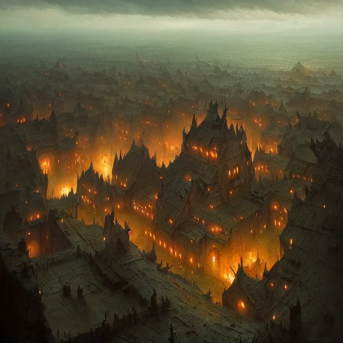 Prompt: matte painting by marc simonetti, jonathan solter, greg rutkowski of a viking battlefield, masterpiece, cinematic, hyperdetailed, photorealistic, hyperrealism, architecture, aerial view,