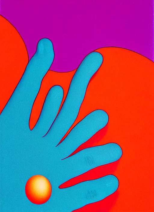 Image similar to closeup of a hand balancing shapes on a finger by shusei nagaoka, kaws, david rudnick, airbrush on canvas, pastell colours, cell shaded!!!, 8 k