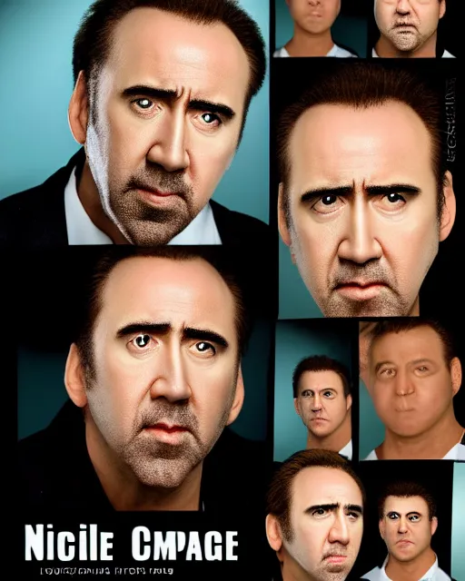 Image similar to nicolas cage headshot headshot even lighting