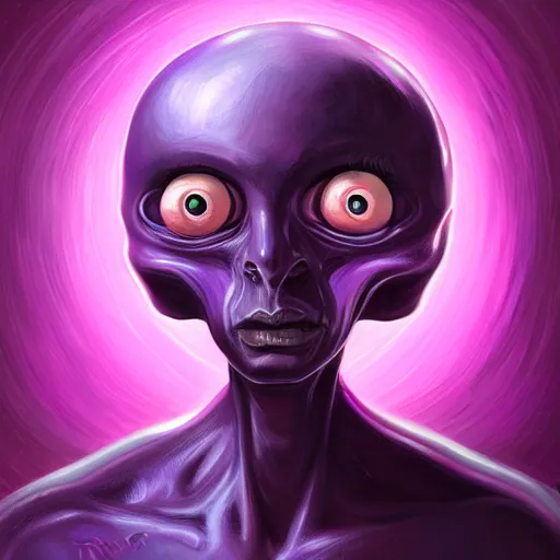 Image similar to purple alien, digital painting, ultradetailed, artstation, oil painting, ultradetailed, artstation