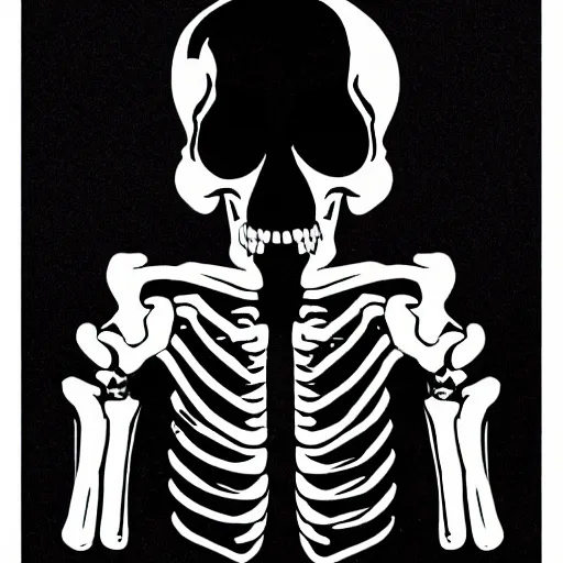 Prompt: skeleton smoking a cig, black background, noir style