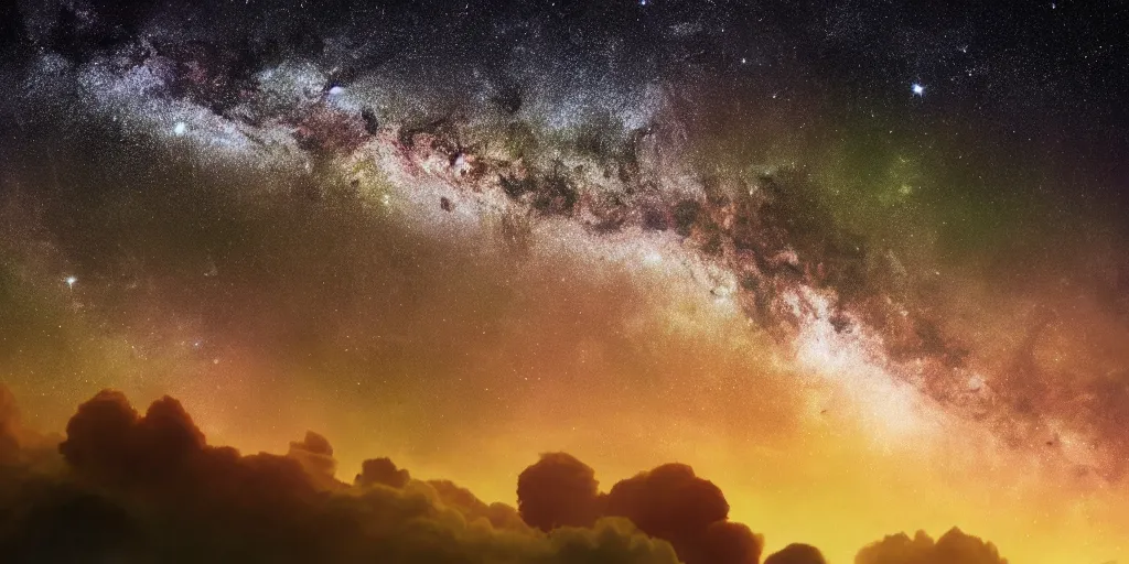 Prompt: earth and space galaxy milky way backdrop 3 d illustration