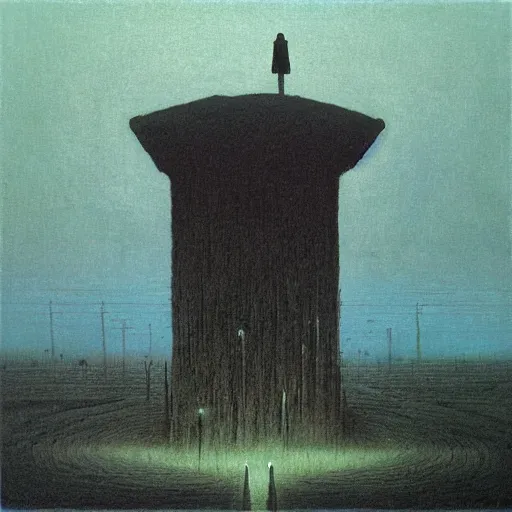 Prompt: ' a cab'an album cover by beksinski