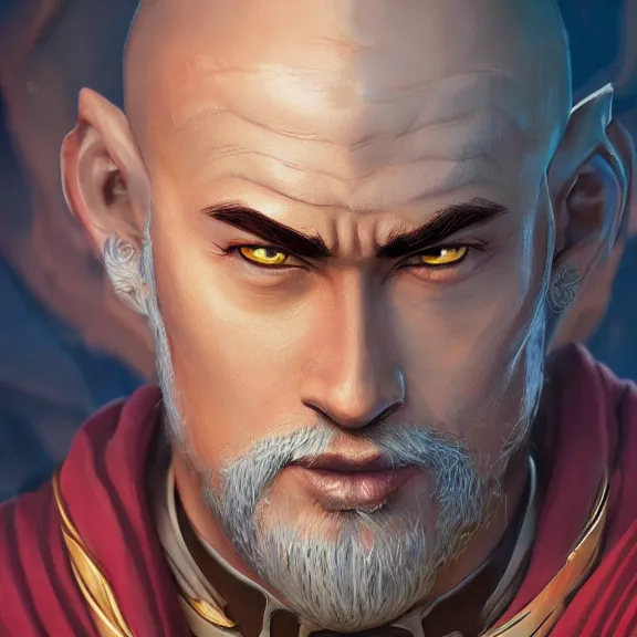 Prompt: highly detailed close up portrait of an earthbender king, character art, studio lightning, bright colors, intricate, masterpiece, photorealistic, hiperrealistic, sharp focus, high contrast, artstation hq, deviantart trending, 4 k uhd, unreal engine 5, style of the last airbender