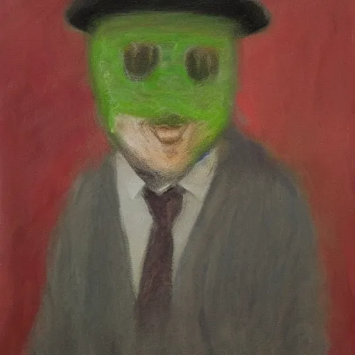 Prompt: impressionistic portait of average 4chan user