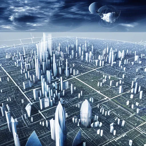 Image similar to a city built in the sky,