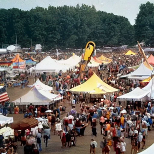 Image similar to crowds at a county fair taking the zyklon b or agent orange challenge