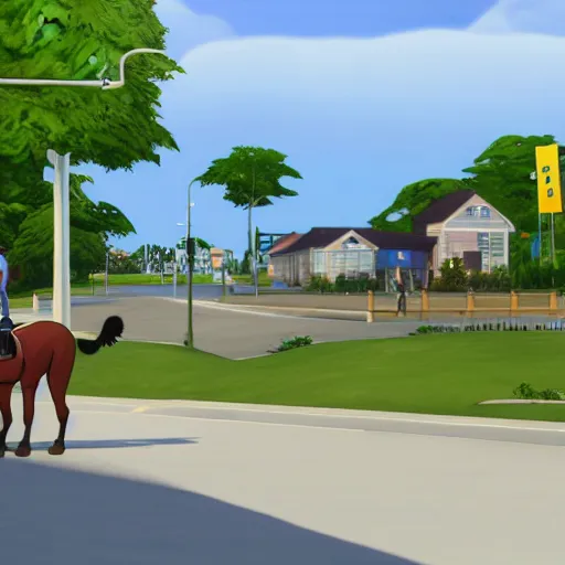 Image similar to Bojack Horseman in the Sims 4