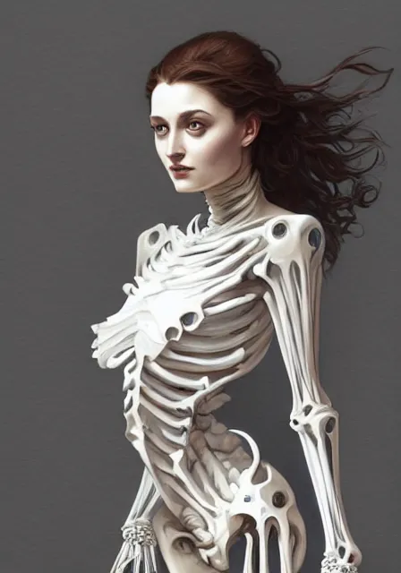 Image similar to sansa skeleton, intricate, elegant, highly detailed, digital painting, artstation, concept art, smooth, sharp focus, illustration, art by artgerm and greg rutkowski and alphonse mucha and william - adolphe bouguereau