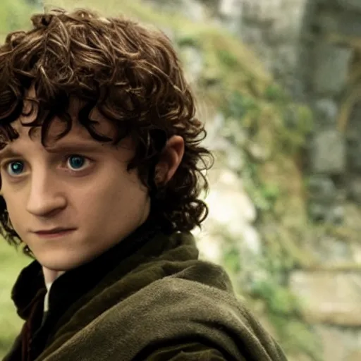 Image similar to still of frodo baggins in a harry potter movie