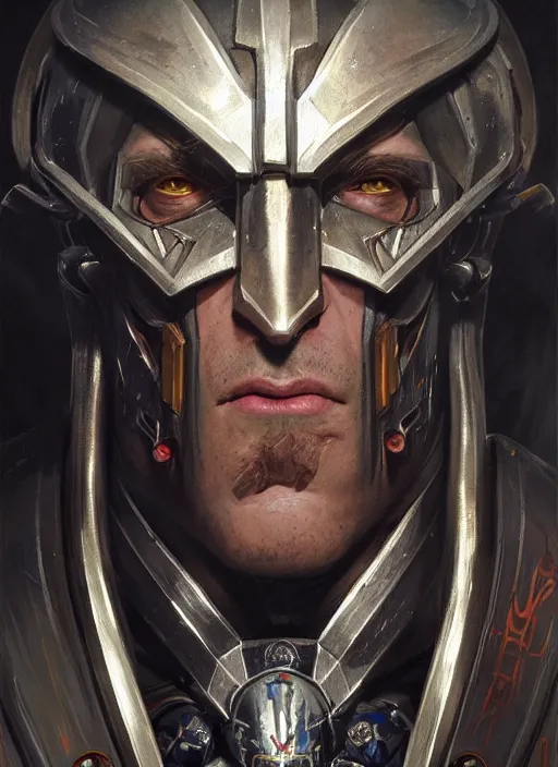 Image similar to cristian bale as warhammer 4 0 k character, portrait, intricate, elegant, highly detailed, digital painting, artstation, concept art, wallpaper, smooth, sharp focus, illustration, art by h. r. giger and artgerm and greg rutkowski and alphonse mucha