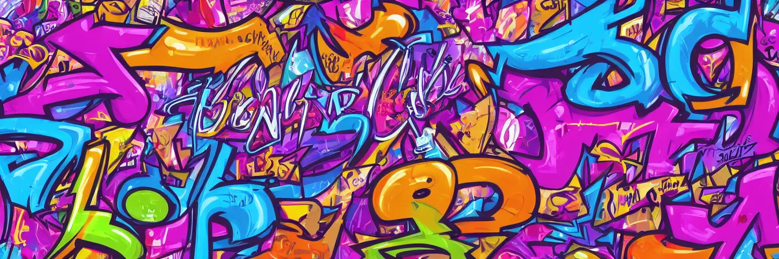 Image similar to graffiti letters, graffiti writing, graffiti, highly detailed, digital painting, artstation, concept art, sharp focus, illustration, by lisa frank