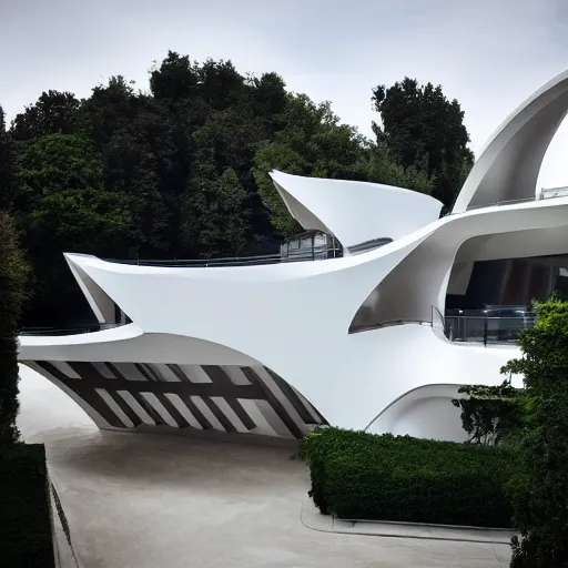 Image similar to house designed by zaha hadid