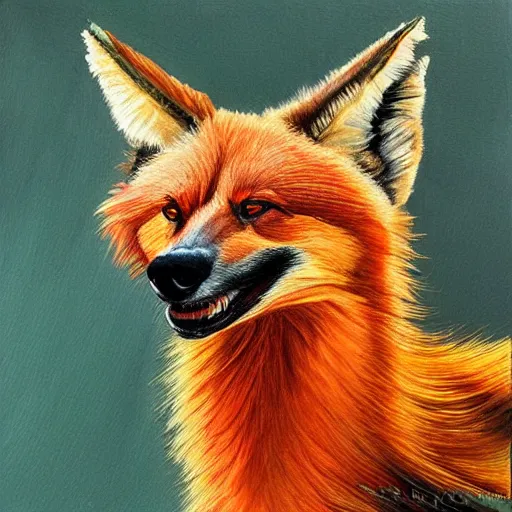 Image similar to Maned Wolf 🎨 🖌️