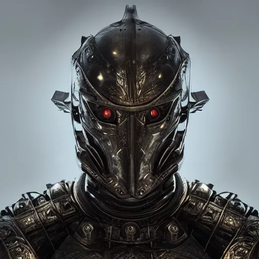 Image similar to hyperrealistic portrait of a beautiful armored male warrior, fantasy, stunning 3d render + perfect facial symmetry + dim volumetric lighting, 8k octane beautifully detailed render, post-processing, extremely hyperdetailed, intricate, epic composition, grim yet sparkling atmosphere, cinematic lighting + masterpiece, trending on artstation