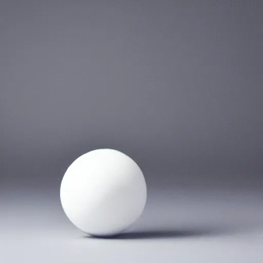 Image similar to A studio photo of a white ball on a gray background.