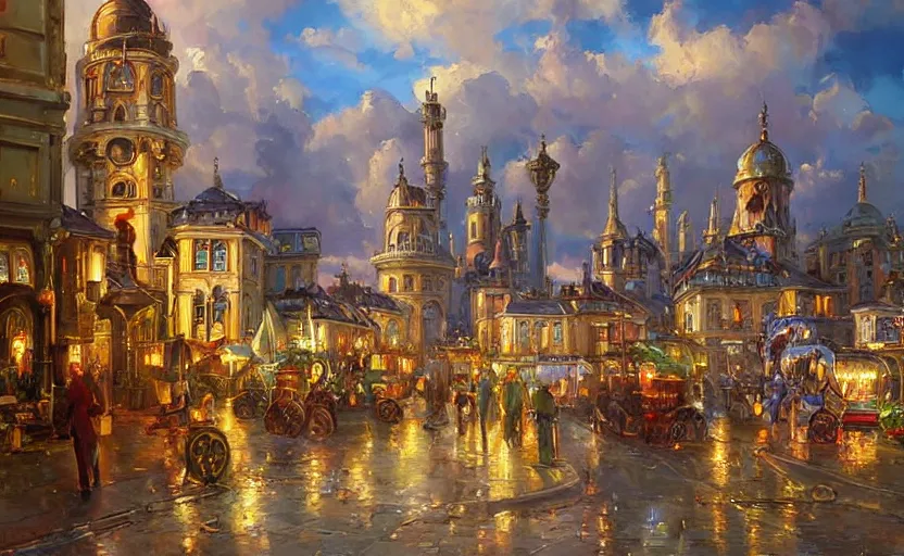 Image similar to Alchemy city. By Konstantin Razumov, highly detailded