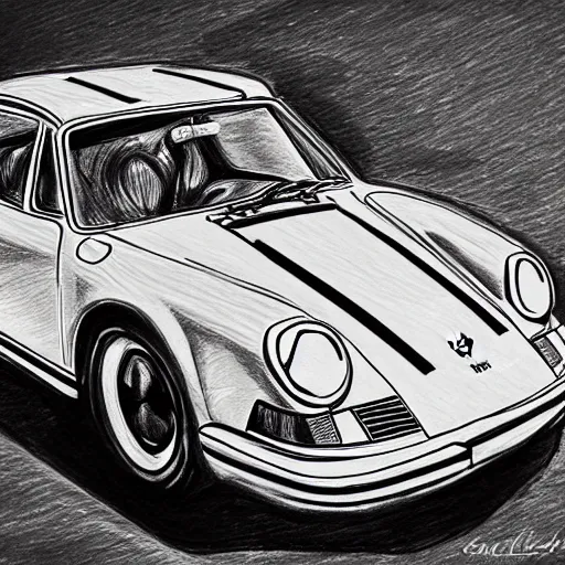 Porsche 959 as designed by General Motors in 1975, | Stable Diffusion