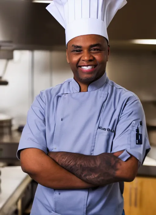 Prompt: portrait photo still of real life school chef jerome mcelroy, 8 k, 8 5 mm, f. 1 4