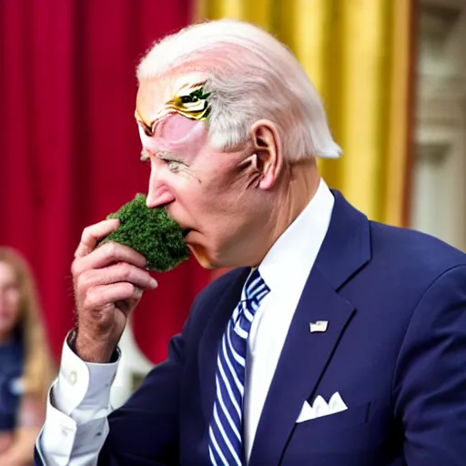 Image similar to joe biden sniffing a pile of hair