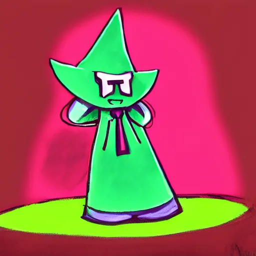 Image similar to soft painting of ralsei from deltarune, pastel, trending on deviantart