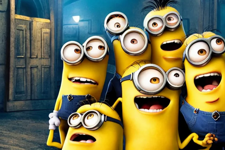 Prompt: Nicolas cage minions high resolution still film