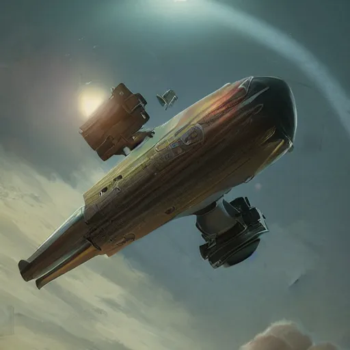 Image similar to retro futuristic vintage rocket spacecraft, atmospheric lighting, painted, intricate, volumetric lighting, beautiful, daytime, sunny weather, slight overcast, sharp focus, deep colours, ultra detailed, by leesha hannigan, ross tran, thierry doizon, kai carpenter, ignacio fernandez rios