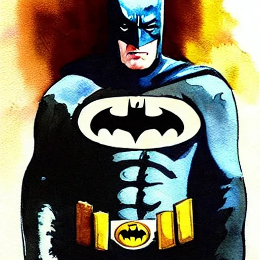 Image similar to “watercolor of Batman from dark knight”