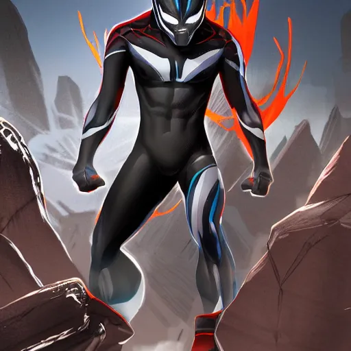 Image similar to Ultraman exposed to the symbiote and became Rocket Raccoon. concept art,high detailed,fine art,trending on Artstation, smooth draw,Sharp focus.