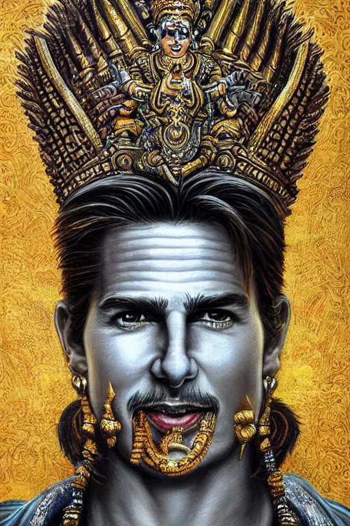 Image similar to hyperrealistic portrait of the Hindu God Vishnu, Tom Cruise Tom Cruise Tom Cruise