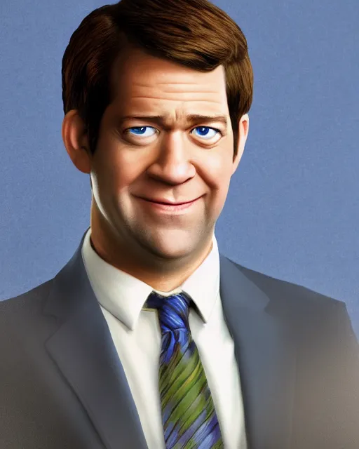 Image similar to jim halpert as a muppet. highly detailed felt. hyper real photo. 4 k.