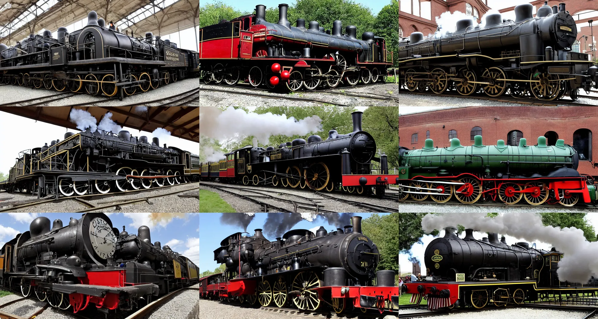 Prompt: restored steam locomotive, photo by the associated press