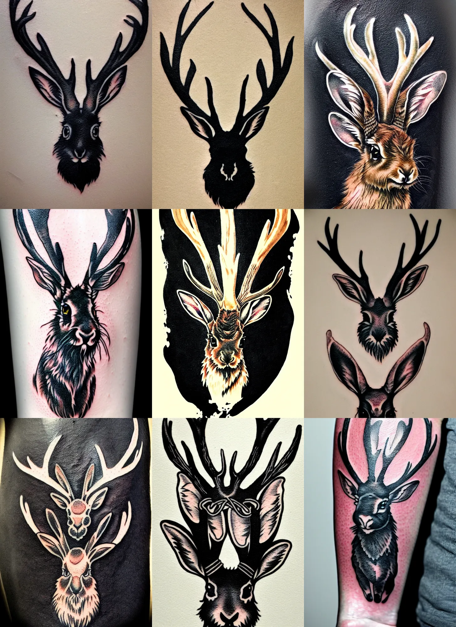 Deer Head Tattoo Design Royalty Free SVG, Cliparts, Vectors, and Stock  Illustration. Image 24012669.