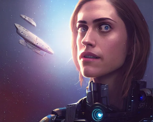 Prompt: highly detailed portrait of allison williams as an android in a space shuttle, in detroit : become human, stephen bliss, unreal engine, fantasy art by greg rutkowski, loish, rhads, ferdinand knab, makoto shinkai and lois van baarle, ilya kuvshinov, rossdraws, tom bagshaw, global illumination, radiant light, detailed and intricate environment