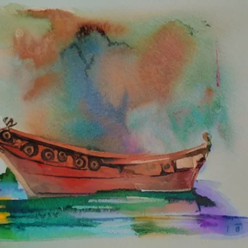 Prompt: india art, watercolor paper