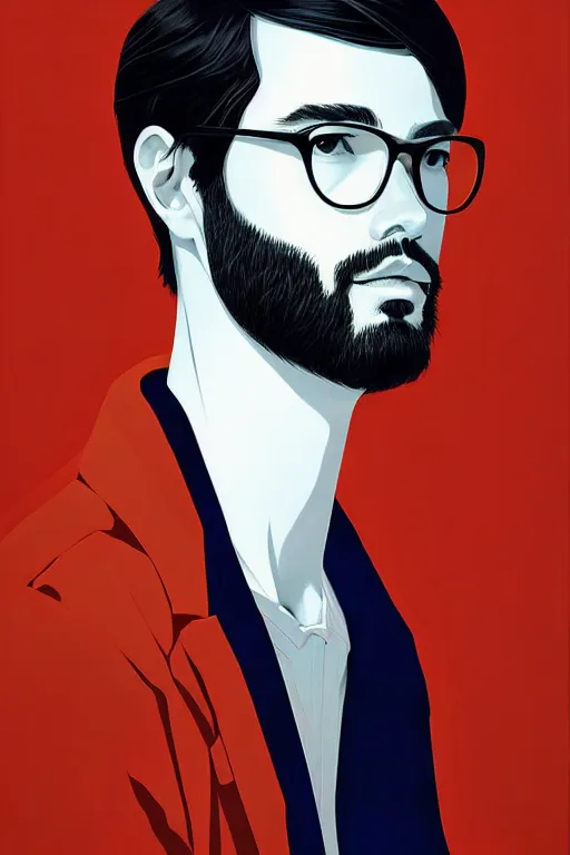 Image similar to portrait of a handsome man by james jean by ilya kuvshinov kintsugi