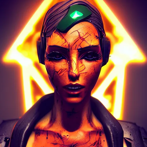 Image similar to cyberpunk fashion, character design humanoid, borderlands 3 style, profile portrait, concept art character modeling, body made of green lava and fire, marvelous designer, z brush, maya, digital 3 d, 4 k, epic size, epic scale, ultra detailed digital art, furry art, macro art, deviantart, realistic