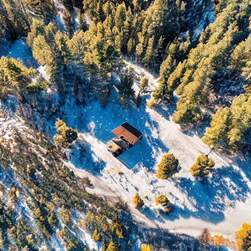 Image similar to Tilt Shift Photography, Big Bear Lake California, Ariel drone shot, 8k