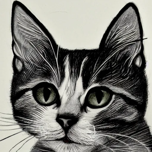 Image similar to drawing of a cute cat