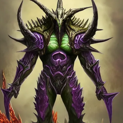 Image similar to full body image of a zerg overlord as high ranked general, high details, high resolution