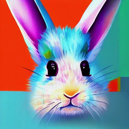 Prompt: a cute colorful rabbit in the style of cubism and impressionism, artstation