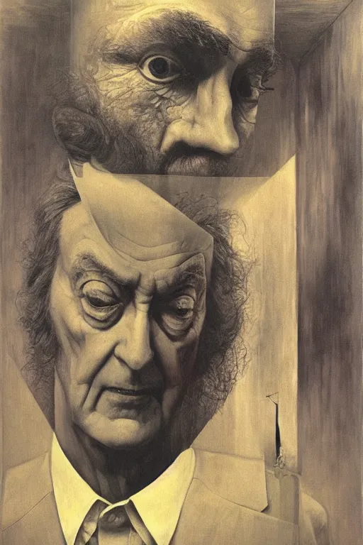 Image similar to portrait of Stanley Kubrick by Zdzislaw Beksinski