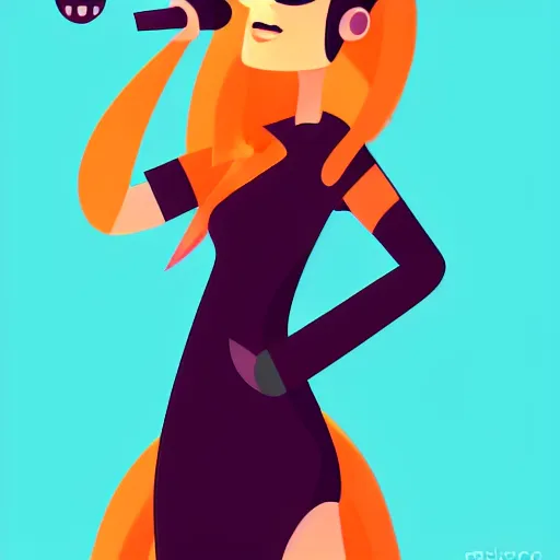 Image similar to a 2 d character design, vector art, female singer, digital art, portrait, 4 k, 8 k, sharp focus, smooth, illustration, concept art