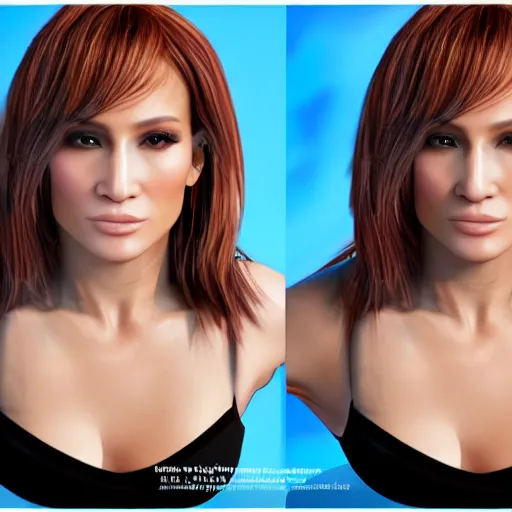 Image similar to gummy bear j - lo lookalike, portrait photography, unreal engine