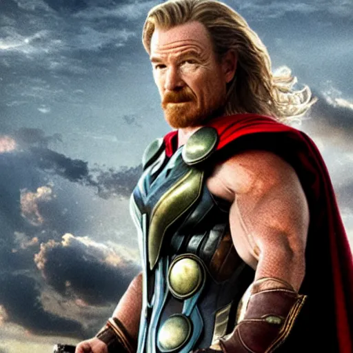 Prompt: bryan cranston as thor