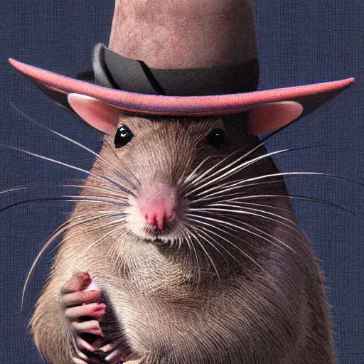 Image similar to a photorealistic rat wearing a sombrero hd photo