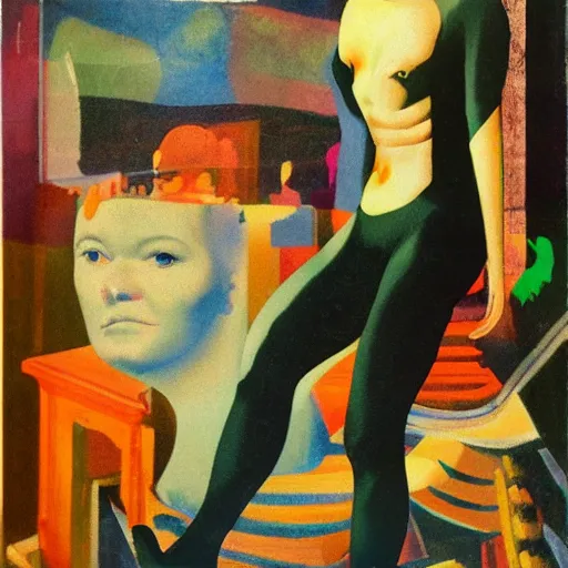 Image similar to The Uncanny Valley, post-modernist art