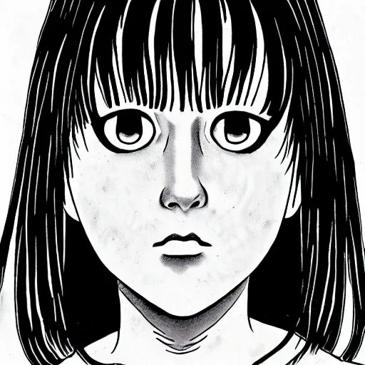 Prompt: young female by junji ito